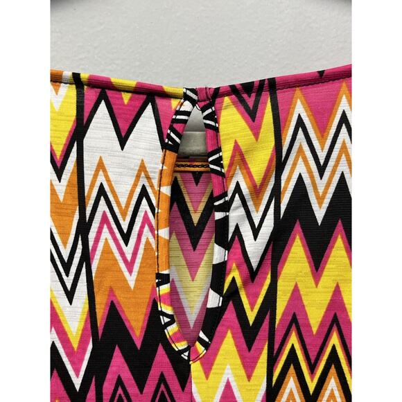 Rafaella Sleeveless top Womens Plus Size 1X Chevron Pink Orange Stretch - Picture 3 of 8